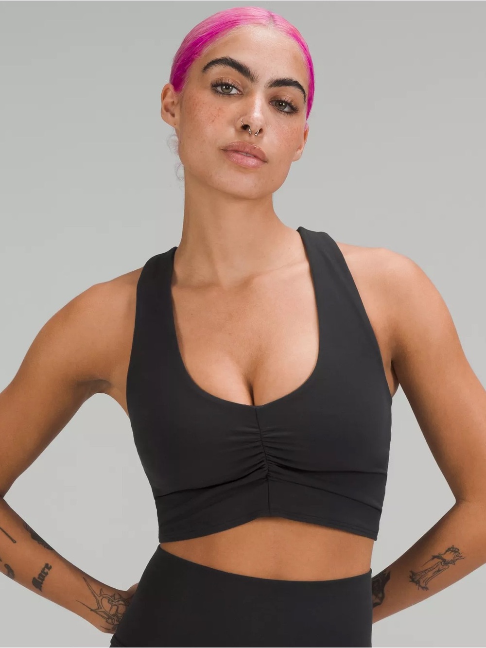 Lululemon Ruched Nulu Longline Yoga Bra